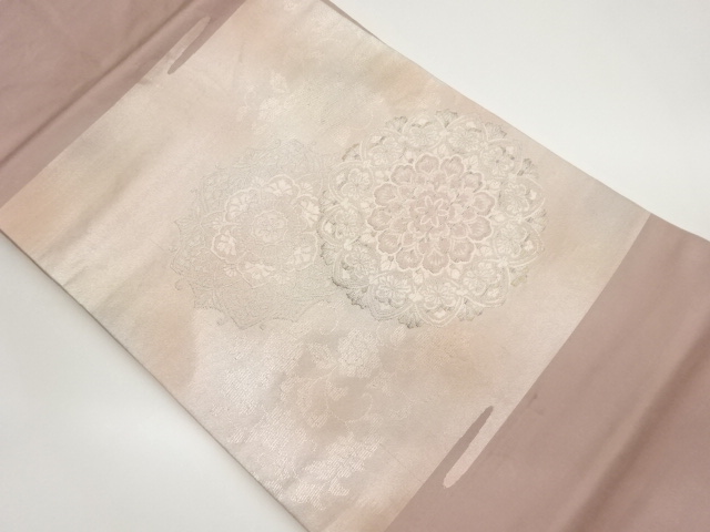 ヱ霞に華紋模様織出し名古屋帯